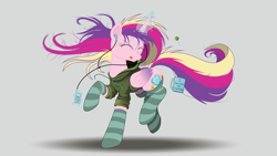 Size: 8000x4500 | Tagged: safe, artist:beyondequestria, artist:ncmares, character:princess cadance, species:alicorn, species:pony, g4, absurd resolution, ask majesty incarnate, candy, clothing, cute, cutedance, dancing, earbuds, eyes closed, female, food, glowing horn, headphones, hoodie, horn, ipod, jacket, levitation, listening, lollipop, magic, majestic as fuck, mare, mug, music, ncmares is trying to murder us, nose wrinkle, signature, simple background, socks, solo, striped socks, telekinesis, tongue out, vector, white background