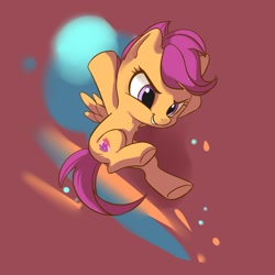 Size: 1745x1745 | Tagged: safe, artist:drtuo4, character:scootaloo, species:pegasus, species:pony, g4, chibi, cute, filly, smirk, solo