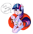 Size: 1153x1177 | Tagged: safe, artist:maren, character:twilight sparkle, character:twilight sparkle (unicorn), species:pony, species:unicorn, episode:feeling pinkie keen, g4, my little pony: friendship is magic, bandage, bandaid, cute, dialogue, injured, raised hoof, sitting, smiling, solo, twiabetes