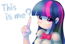 Size: 2200x1500 | Tagged: safe, artist:maren, character:twilight sparkle, species:eqg human, g4, my little pony:equestria girls, question mark, solo