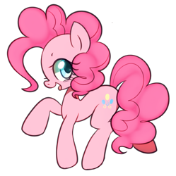 Size: 807x810 | Tagged: safe, artist:maren, character:pinkie pie, species:earth pony, species:pony, g4, open mouth, profile, simple background, solo, transparent background