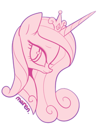 Size: 482x615 | Tagged: safe, artist:maren, character:princess cadance, species:alicorn, species:pony, g4, bust, looking at you, monochrome, portrait, simple background, solo, transparent background