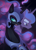 Size: 2220x3106 | Tagged: safe, artist:maren, character:nightmare moon, character:princess luna, species:alicorn, species:pony, g4, armor, bedroom eyes, crying, dark background, duality, female, helmet, jewelry, looking at you, looking down, mare, necklace, open mouth, peytral, profile, simple background, solo, three quarter view