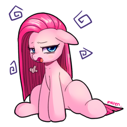 Size: 1200x1200 | Tagged: safe, artist:maren, character:pinkamena diane pie, character:pinkie pie, species:earth pony, species:pony, g4, blushing, cute, cuteamena, diapinkes, female, mare, open mouth, simple background, solo, white background