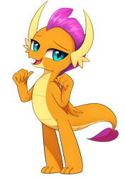 Size: 1849x2620 | Tagged: safe, artist:maren, character:smolder, species:dragon, episode:school daze, g4, my little pony: friendship is magic, season 8, claws, dragon wings, dragoness, fangs, female, lidded eyes, open mouth, pointing at self, simple background, solo, transparent background, vector, wings