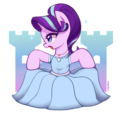 Size: 1937x1802 | Tagged: safe, artist:maren, character:starlight glimmer, species:pony, species:unicorn, g4, clothing, cute, dress, female, glimmerbetes, mare, solo