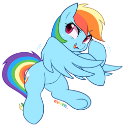 Size: 2374x2428 | Tagged: safe, artist:maren, character:rainbow dash, species:pegasus, species:pony, g4, cute, dashabetes, female, high res, mare, open mouth, simple background, solo, white background