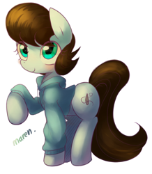 Size: 798x914 | Tagged: safe, artist:maren, oc, oc only, species:earth pony, species:pony, g4, clothing, hoodie, solo