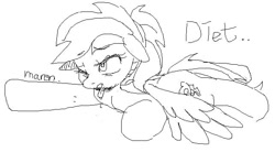 Size: 642x355 | Tagged: safe, artist:maren, character:rainbow dash, species:pegasus, species:pony, g4, sketch, solo