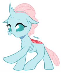 Size: 1960x2350 | Tagged: safe, artist:maren, character:ocellus, species:changedling, species:changeling, species:reformed changeling, g4, cute, diaocelles, digital art, female, open mouth, raised leg, simple background, smiling, solo, white background