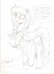 Size: 1700x2338 | Tagged: safe, artist:andypriceart, character:princess luna, 80s, betamax, monochrome, solo, traditional art, trapper keeper