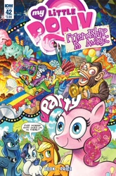 Size: 1054x1600 | Tagged: safe, artist:andypriceart, idw, character:applejack, character:gummy, character:pinkie pie, character:princess luna, character:rarity, cover