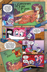 Size: 900x1384 | Tagged: safe, artist:andypriceart, idw, official comic, character:pinkie pie, character:rarity, self insert, species:alicorn, species:earth pony, species:pony, species:unicorn, comic, dialogue, female, mare, modern art, nouveau, paint, preview, race swap, raricorn, speech bubble