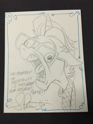Size: 2448x3264 | Tagged: safe, artist:andypriceart, character:fashion plate, commission, derp, ed edd n eddy, peter kelamis, rambling ed, rolf, solo, traditional art, voice actor joke