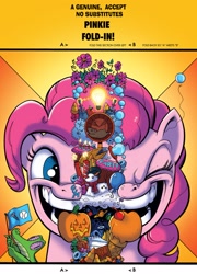Size: 1241x1725 | Tagged: safe, artist:andypriceart, idw, character:gummy, character:pinkie pie, cake, food, mad magazine, nightmare fuel, parody, pie, things pony was not meant to know