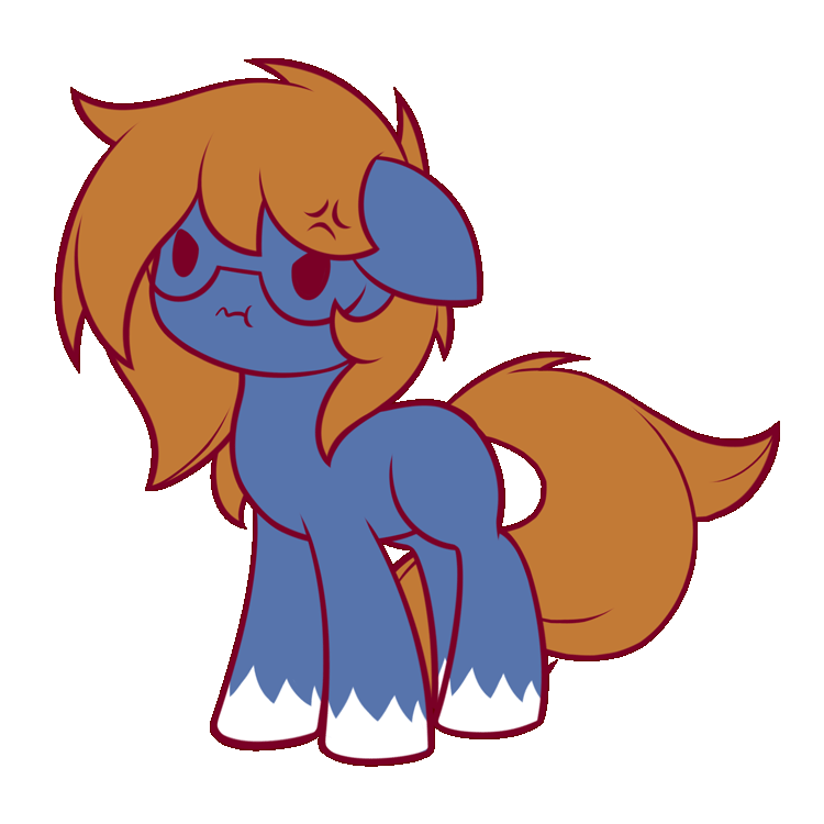 Size: 750x750 | Tagged: safe, artist:symbianl, oc, oc only, oc:spec steele, license:cc-by-nc-nd, angry, animated, chibi, commission, draft horse, gif, glasses, simple background, solo, tail wag, transparent background