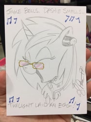 Size: 1536x2048 | Tagged: safe, artist:andypriceart, character:dj pon-3, character:vinyl scratch, species:pony, monochrome, solo, traditional art, victrola scratch