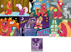 Size: 1407x1033 | Tagged: safe, artist:andypriceart, edit, edited screencap, idw, screencap, character:big mcintosh, character:cheerilee, character:fleetfoot, character:fluttershy, character:marble pie, character:princess luna, character:sugar belle, character:tealove, species:alicorn, species:earth pony, species:pegasus, species:pony, species:unicorn, fanfic:past sins, ship:cheerimac, ship:fluttermac, ship:lunamac, ship:marblemac, ship:sugarmac, episode:filli vanilli, episode:hearthbreakers, episode:hearts and hooves day, g4, my little pony: friendship is magic, big macintosh gets all the mares, comics, female, fleetmac, harem, kiss on the cheek, kissing, male, mare, ship sinking, shipping, stallion, straight, teamac, what the hay?, zen and the art of gazebo repair
