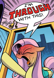 Size: 357x511 | Tagged: safe, artist:andypriceart, idw, official comic, character:fluttershy, species:pony, angry, peeved, reaction image, red face, screaming