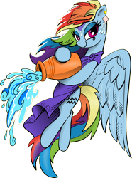 Size: 2236x3000 | Tagged: safe, artist:andypriceart, artist:brunursus, character:rainbow dash, species:pegasus, species:pony, aquarius, background removed, clothing, female, lidded eyes, looking at you, mare, ponyscopes, robe, simple background, solo, transparent background, water, zodiac
