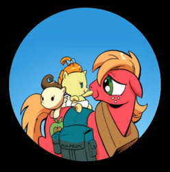 Size: 611x617 | Tagged: safe, artist:andypriceart, editor:symphonic sync, idw, character:big mcintosh, character:pound cake, character:pumpkin cake, boop, comic, cute, floppy ears, zen and the art of gazebo repair