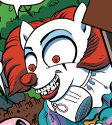 Size: 244x273 | Tagged: safe, artist:andypriceart, idw, species:pony, it, pennywise, ponified