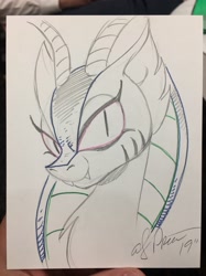 Size: 1535x2048 | Tagged: safe, artist:andypriceart, idw, character:cosmos, monochrome, pencil drawing, solo, traditional art