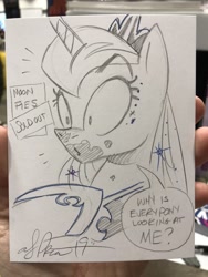Size: 1536x2048 | Tagged: safe, artist:andypriceart, character:princess luna, species:alicorn, species:pony, female, implied weight gain, monochrome, moon pies, pencil drawing, traditional art