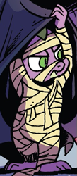 Size: 225x515 | Tagged: safe, artist:andypriceart, idw, character:spike, species:dragon, clothing, costume, cropped, mummy, mummy costume