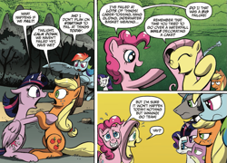 Size: 937x673 | Tagged: safe, artist:andypriceart, idw, official comic, character:applejack, character:fluttershy, character:good king sombra, character:king sombra, character:pinkie pie, character:rainbow dash, character:rarity, character:spike, character:twilight sparkle, character:twilight sparkle (alicorn), species:alicorn, species:earth pony, species:pegasus, species:pony, species:unicorn, applejack is not amused, comic, cropped, dialogue, female, grin, king sombra is not amused, male, mane seven, mane six, mare, nervous, nervous grin, rainbow dash is not amused, rarity is not amused, reflections, smiling, speech bubble, spike is not amused, stallion, twilight is not amused, unamused, yay