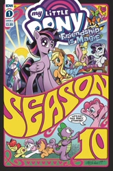 Size: 1054x1600 | Tagged: safe, artist:andypriceart, idw, character:apple bloom, character:applejack, character:fluttershy, character:pinkie pie, character:princess celestia, character:princess luna, character:rainbow dash, character:rarity, character:scootaloo, character:spike, character:sweetie belle, character:twilight sparkle, character:twilight sparkle (alicorn), species:alicorn, species:pegasus, species:pony, spoiler:comic (season 10), spoiler:comic 89, armpits, cover, cutie mark crusaders, mane six, season 10