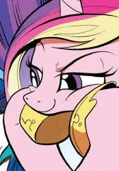 Size: 677x970 | Tagged: safe, artist:andypriceart, idw, official comic, character:princess cadance, species:alicorn, species:pony, bedroom eyes, comic, cropped, neigh anything, official art