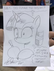 Size: 1536x2048 | Tagged: safe, artist:andypriceart, character:twilight sparkle, species:pony, species:unicorn, female, fourth wall, mare, meta, pencil drawing, solo, traditional art