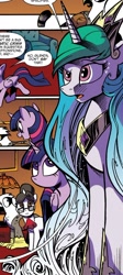 Size: 568x1267 | Tagged: safe, artist:andypriceart, idw, character:princess celestia, character:twilight sparkle, character:twilight sparkle (alicorn), species:alicorn, species:pony, comic panel, cropped, dialogue, female, mare, speech bubble