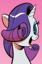 Size: 203x311 | Tagged: safe, artist:andypriceart, idw, character:rarity, species:pony, species:unicorn, comic panel, cropped, cute, hair over one eye, official art, raribetes, siege of the crystal empire, solo