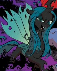 Size: 377x470 | Tagged: safe, artist:andypriceart, official comic, character:queen chrysalis, species:changeling, changeling queen, cropped, female, official art, siege of the crystal empire