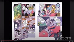 Size: 2560x1440 | Tagged: safe, artist:andypriceart, edit, edited screencap, idw, screencap, character:applejack, character:bon bon, character:capper dapperpaws, character:fluttershy, character:lyra heartstrings, character:pinkie pie, character:rainbow dash, character:rarity, character:spike, character:star swirl the bearded, character:sweetie drops, character:twilight sparkle, character:twilight sparkle (alicorn), character:zecora, species:abyssinian, species:alicorn, species:earth pony, species:pegasus, species:pony, species:unicorn, species:zebra, spoiler:comic (season 10), spoiler:comic 89, comic, female, male, mane six, map of equestria, mare, screencap comic