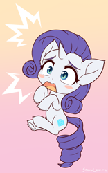 Size: 1000x1600 | Tagged: safe, artist:symbianl, character:rarity, species:pony, species:unicorn, g4.5, my little pony:pony life, license:cc-by-nc-nd, blushing, chibi, cute, female, mare, open mouth, raribetes, shocked, solo