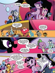 Size: 768x1024 | Tagged: safe, artist:andypriceart, idw, character:applejack, character:big mcintosh, character:bon bon, character:capper dapperpaws, character:discord, character:fluttershy, character:lyra heartstrings, character:pinkie pie, character:princess cadance, character:rainbow dash, character:rarity, character:rockhoof, character:spike, character:star swirl the bearded, character:stygian, character:sunburst, character:sweetie drops, character:twilight sparkle, character:twilight sparkle (alicorn), species:abyssinian, species:alicorn, species:draconequus, species:dragon, species:earth pony, species:pegasus, species:pony, species:unicorn, g4, spoiler:comic (season 10), spoiler:comic 89, preview, season 10