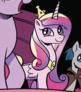 Size: 163x184 | Tagged: safe, artist:andypriceart, idw, character:princess cadance, character:stygian, character:twilight sparkle, species:alicorn, species:pony, g4, faec, season 10, smirk, twiface