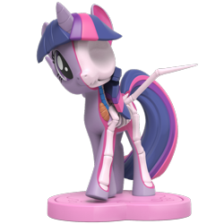 Size: 1000x1000 | Tagged: safe, part of a set, character:twilight sparkle, character:twilight sparkle (alicorn), species:alicorn, species:pony, g4, 3d render, bone, dissectibles, freeny's hidden dissectibles, merchandise, simple background, skeleton, solo, transparent background