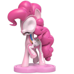 Size: 1000x1000 | Tagged: safe, part of a set, character:pinkie pie, species:earth pony, species:pony, g4, 3d render, bone, dissectibles, freeny's hidden dissectibles, merchandise, raised hoof, simple background, skeleton, solo, transparent background