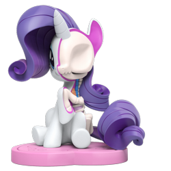 Size: 1000x1000 | Tagged: safe, part of a set, character:rarity, species:pony, species:unicorn, g4, 3d render, bone, dissectibles, freeny's hidden dissectibles, merchandise, simple background, sitting, skeleton, solo, transparent background