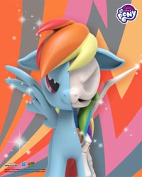 Size: 1638x2048 | Tagged: safe, official, part of a set, character:rainbow dash, species:pegasus, species:pony, g4, 3d render, bone, dissectibles, freeny's hidden dissectibles, hasbro logo, merchandise, mighty jaxx, my little pony logo, poster, skeleton, solo