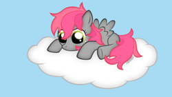 Size: 1024x576 | Tagged: safe, artist:symbianl, oc, oc only, oc:candy cloud, species:pegasus, species:pony, license:cc-by-nc-nd, filly
