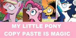 Size: 923x456 | Tagged: safe, artist:andypriceart, idw, character:flax seed, character:pinkie pie, character:princess cadance, character:shining armor, background pony strikes again, comic, drama, flax seed looks at stuff, hippie, op is trying to start shit