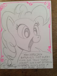 Size: 852x1136 | Tagged: safe, artist:andypriceart, character:pinkie pie, andy you magnificent bastard, solo, traditional art