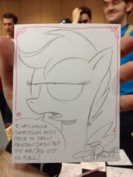 Size: 768x1024 | Tagged: safe, artist:andypriceart, character:scootaloo, species:pegasus, species:pony, andy you magnificent bastard, faec, scootaloo is not amused, solo, traditional art, unamused