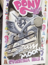 Size: 639x852 | Tagged: safe, artist:andypriceart, idw, character:applejack, character:fluttershy, character:pinkie pie, character:princess luna, character:rainbow dash, character:rarity, my little pony:equestria girls, angry, boxing, boxing gloves, boxing ring, commission, cover, eqg promo pose set, gritted teeth, solo, the honeymooners, traditional art