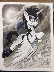 Size: 600x800 | Tagged: safe, artist:andypriceart, species:alicorn, species:pony, ankh, boots, clothing, crossover, dc comics, death of the endless, neil gaiman, ponified, smiling, solo, the sandman (comic), traditional art, umbrella